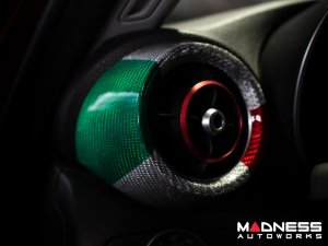 Alfa Romeo Giulia Interior Air Vent Cover Trim Kit - Carbon Fiber - Front Set - Italian Theme - Feroce Carbon